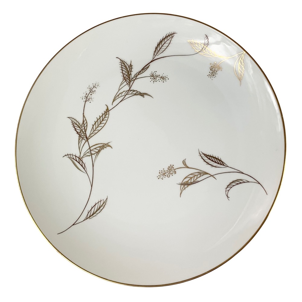 Noritake China Jania 5631 Dinner Plate Vintage Gold Wheat Leaf Japan 10.5 Inch